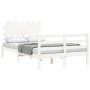 Weißer Massivholzbettrahmen mit Kopfteil 120x200 cm von vidaXL, Betten und Lattenroste - Ref: Foro24-3195282, Preis: 122,33 €...