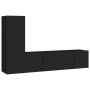 Set de muebles de salón TV 3 pzas madera de ingeniería negro by , TV Furniture - Ref: Foro24-3078778, Price: 121,31 €, Discou...