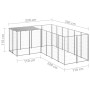 Perrera plateada 4,84 m² acero von , Hundehütten und Zäune - Ref: Foro24-3082218, Preis: 304,73 €, Rabatt: %