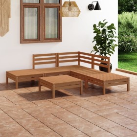 Juego muebles de jardín 6 pzas madera maciza pino marrón miel de , Conjuntos de jardín - Ref: Foro24-3082645, Precio: 297,16 ...