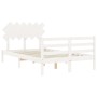 Weißer Massivholzbettrahmen mit Kopfteil 120x200 cm von vidaXL, Betten und Lattenroste - Ref: Foro24-3195282, Preis: 122,33 €...