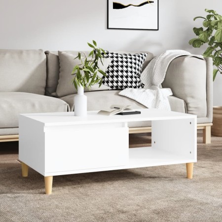 Mesa de centro madera contrachapada blanco 90x50x36,5 cm by , Coffee table - Ref: Foro24-821044, Price: 73,76 €, Discount: %