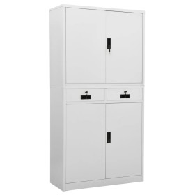 Armario de oficina de acero gris claro 90x40x180 cm by , Lockers and storage cabinets - Ref: Foro24-336418, Price: 364,66 €, ...