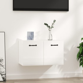 Armario pared madera contrachapada blanco brillo 60x36,5x35 cm by , Lockers and storage cabinets - Ref: Foro24-812921, Price:...