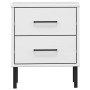Mesita de noche patas de metal madera maciza pino blanca OSLO de , Mesitas de noche - Ref: Foro24-350975, Precio: 79,74 €, De...