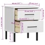 Mesita de noche patas de metal madera maciza pino blanca OSLO de , Mesitas de noche - Ref: Foro24-350975, Precio: 79,74 €, De...