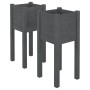 Jardineras 2 unidades madera maciza de pino gris 31x31x70 cm von , Töpfe und Pflanzgefäße - Ref: Foro24-810784, Preis: 38,28 ...