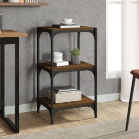 Estantería contrachapada y acero roble marrón 40x33x70,5 cm by , Bookcases and shelves - Ref: Foro24-819311, Price: 44,20 €, ...