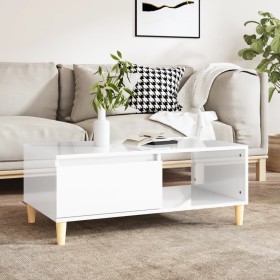 Mesa de centro madera contrachapada blanco brillo 90x50x36,5 cm by , Coffee table - Ref: Foro24-821046, Price: 73,75 €, Disco...