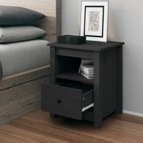 Mesita de noche madera maciza de pino gris 40x35x49 cm by , Nightstands - Ref: Foro24-813713, Price: 53,26 €, Discount: %