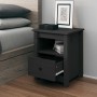 Mesita de noche madera maciza de pino gris 40x35x49 cm de , Mesitas de noche - Ref: Foro24-813713, Precio: 54,09 €, Descuento: %