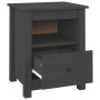 Mesita de noche madera maciza de pino gris 40x35x49 cm de , Mesitas de noche - Ref: Foro24-813713, Precio: 54,09 €, Descuento: %