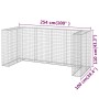 Muro gaviones para contenedor basura galvanizado 254x100x110 cm von , Halterungen für Abfallbehälter - Ref: Foro24-151300, Pr...