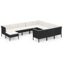 Set de muebles de jardín 11 pzas cojines ratán sintético negro by , Garden sets - Ref: Foro24-3094508, Price: 993,48 €, Disco...