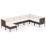 Set muebles de jardín 8 pzas y cojines ratán sintético marrón von , Gartensets - Ref: Foro24-3094419, Preis: 688,90 €, Rabatt: %