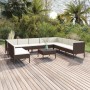 Set muebles de jardín 11 pzas y cojines ratán sintético marrón von , Gartensets - Ref: Foro24-3094471, Preis: 854,90 €, Rabat...