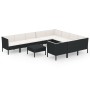 Set de muebles de jardín 11 pzas cojines ratán sintético negro von , Gartensets - Ref: Foro24-3094492, Preis: 976,82 €, Rabat...