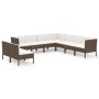 Set muebles de jardín 9 pzas y cojines ratán sintético marrón by , Garden sets - Ref: Foro24-3094467, Price: 783,35 €, Discou...