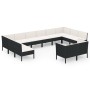 Set muebles de jardín 12 pzas y cojines ratán sintético negro von , Gartensets - Ref: Foro24-3094624, Preis: 1,00 €, Rabatt: %