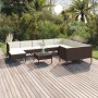 Set muebles de jardín 11 pzas y cojines ratán sintético marrón by , Garden sets - Ref: Foro24-3094503, Price: 821,72 €, Disco...