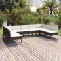 Set muebles de jardín 9 pzas y cojines ratán sintético marrón de , Conjuntos de jardín - Ref: Foro24-3094595, Precio: 727,55 ...