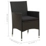 Set comedor de jardín 9 piezas y cojines ratán sintético negro de , Conjuntos de jardín - Ref: Foro24-3094871, Precio: 779,92...