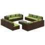 Set muebles de jardín 13 pzas y cojines ratán sintético marrón de , Conjuntos de jardín - Ref: Foro24-3101596, Precio: 1,00 €...