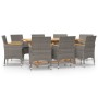 Juego de comedor de jardín 9 piezas con cojines gris de , Conjuntos de jardín - Ref: Foro24-3103587, Precio: 832,31 €, Descue...