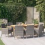 Juego de comedor de jardín 9 piezas con cojines gris de , Conjuntos de jardín - Ref: Foro24-3103601, Precio: 929,05 €