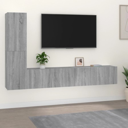 Set de muebles para TV 4 pzas madera contrachapada gris Sonoma von , TV-Möbel - Ref: Foro24-3114316, Preis: 134,35 €, Rabatt: %