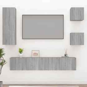 Set de muebles para TV 5 pzas madera contrachapada gris Sonoma de , Muebles TV - Ref: Foro24-3114444, Precio: 142,71 €, Descu...