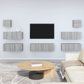 Set de muebles para TV 7 pzas madera contrachapada gris Sonoma de , Muebles TV - Ref: Foro24-3114548, Precio: 213,36 €, Descu...