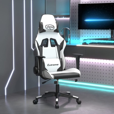 Silla gaming cuero sintético blanco y negro von , Gaming-Stühle - Ref: Foro24-3143697, Preis: 116,37 €, Rabatt: %