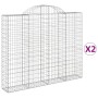 Cestas gaviones 2 uds forma de arco hierro 200x30x160/180 cm von , Töpfe und Pflanzgefäße - Ref: Foro24-3146173, Preis: 207,7...