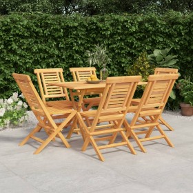 Juego de comedor de jardín 7 piezas madera maciza de teca de , Conjuntos de jardín - Ref: Foro24-3155000, Precio: 626,66 €, D...