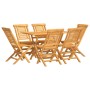 Juego de comedor de jardín 7 piezas madera maciza de teca de , Conjuntos de jardín - Ref: Foro24-3155000, Precio: 626,66 €, D...
