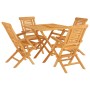Juego de comedor para jardín 5 piezas madera maciza de teca by , Garden sets - Ref: Foro24-3155035, Price: 446,89 €, Discount: %