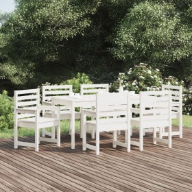 Juego de comedor de jardín 7 piezas madera maciza pino blanco by , Garden sets - Ref: Foro24-3154714, Price: 609,26 €, Discou...
