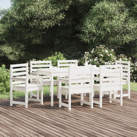 Juego de comedor de jardín 7 piezas madera maciza pino blanco von , Gartensets - Ref: Foro24-3154714, Preis: 608,64 €, Rabatt: %
