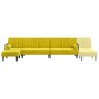 Sofá cama en forma de L terciopelo amarillo 260x140x70 cm by , Sofas - Ref: Foro24-3157246, Price: 366,53 €, Discount: %