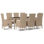 Set comedor de jardín 9 pzas con cojines ratán sintético beige by , Garden sets - Ref: Foro24-3157575, Price: 1,00 €, Discoun...