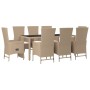 Set comedor de jardín 9 pzas con cojines ratán sintético beige by , Garden sets - Ref: Foro24-3157575, Price: 1,00 €, Discoun...