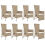 Set comedor de jardín 9 pzas con cojines ratán sintético beige by , Garden sets - Ref: Foro24-3157575, Price: 1,00 €, Discoun...