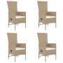 Set comedor de jardín 5 pzas con cojines ratán sintético beige by , Garden sets - Ref: Foro24-3157568, Price: 547,90 €, Disco...
