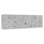 Aparadores 3 piezas madera contrachapada gris hormigón by , Sideboards - Ref: Foro24-3185427, Price: 278,01 €, Discount: %