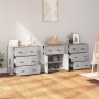 Aparadores 3 piezas madera contrachapada gris hormigón by , Sideboards - Ref: Foro24-3185427, Price: 278,01 €, Discount: %
