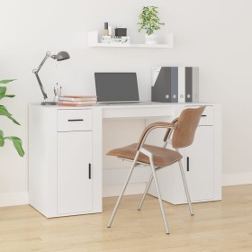 Escritorio con armario madera contrachapada blanco de , Escritorios - Ref: Foro24-3185431, Precio: 147,00 €, Descuento: %