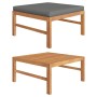 Footstool with dark gray cushion solid teak wood by vidaXL, Modular outdoor sofas - Ref: Foro24-316113, Price: 94,42 €, Disco...