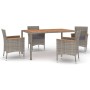 Set comedor de jardín 5 piezas con cojines ratán sintético gris von , Gartensets - Ref: Foro24-3187366, Preis: 451,51 €, Raba...