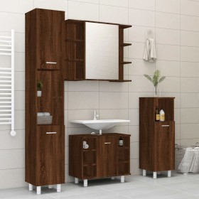 Set de muebles de baño 4 pzas madera contrachapada marrón roble von , Badezimmermöbel - Ref: Foro24-3187614, Preis: 241,89 €,...
